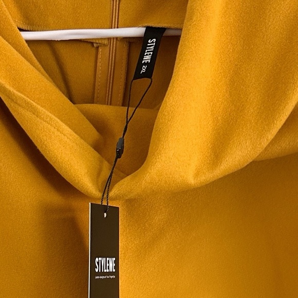 STYLEWE Long Sleeve Top Attached Scarf and Back Zip detailWomen Size 2XL Mustard - Picture 5 of 5
